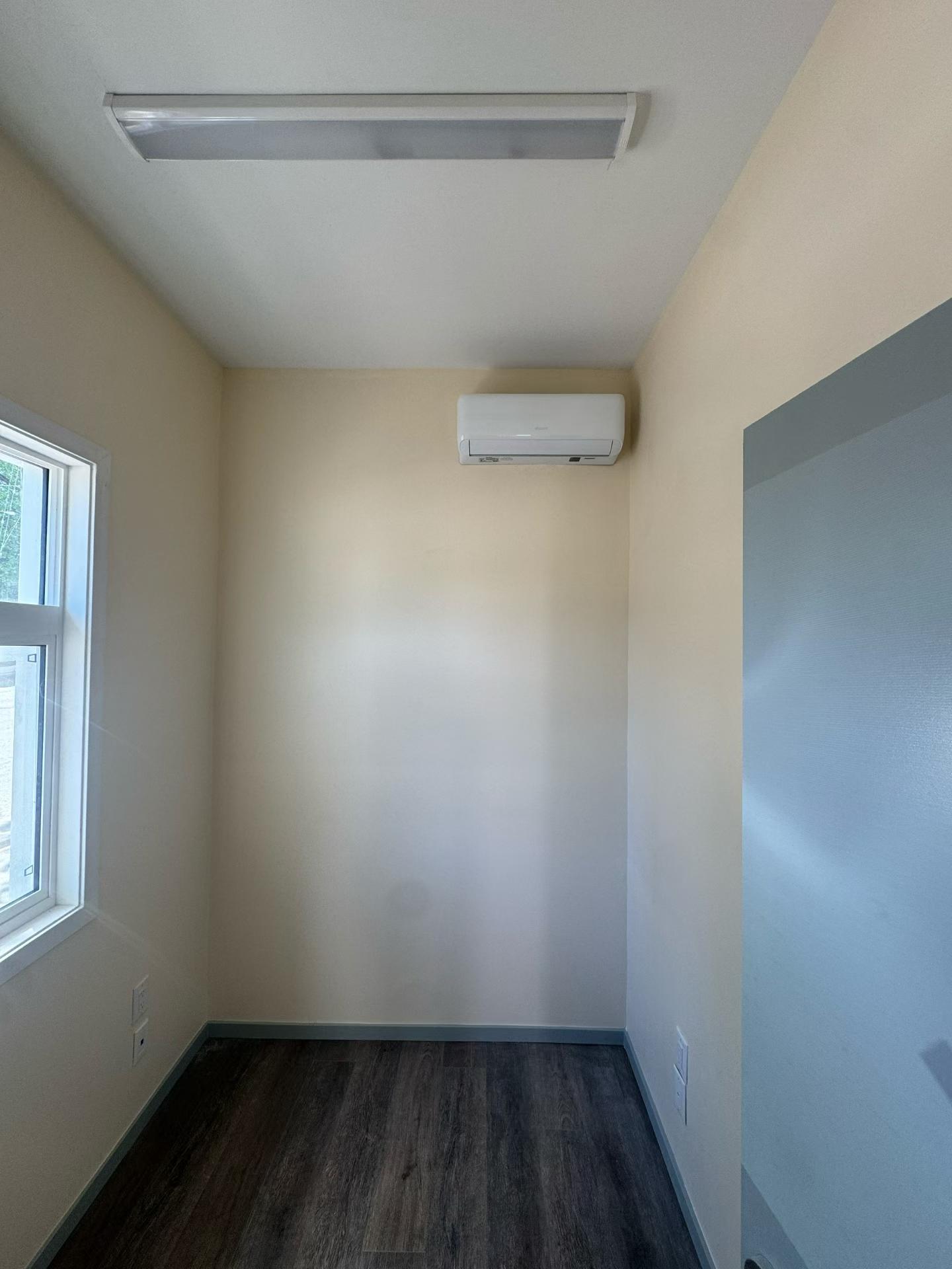 Indoor mini-split installed inside the PNE Amphitheater ticket booth