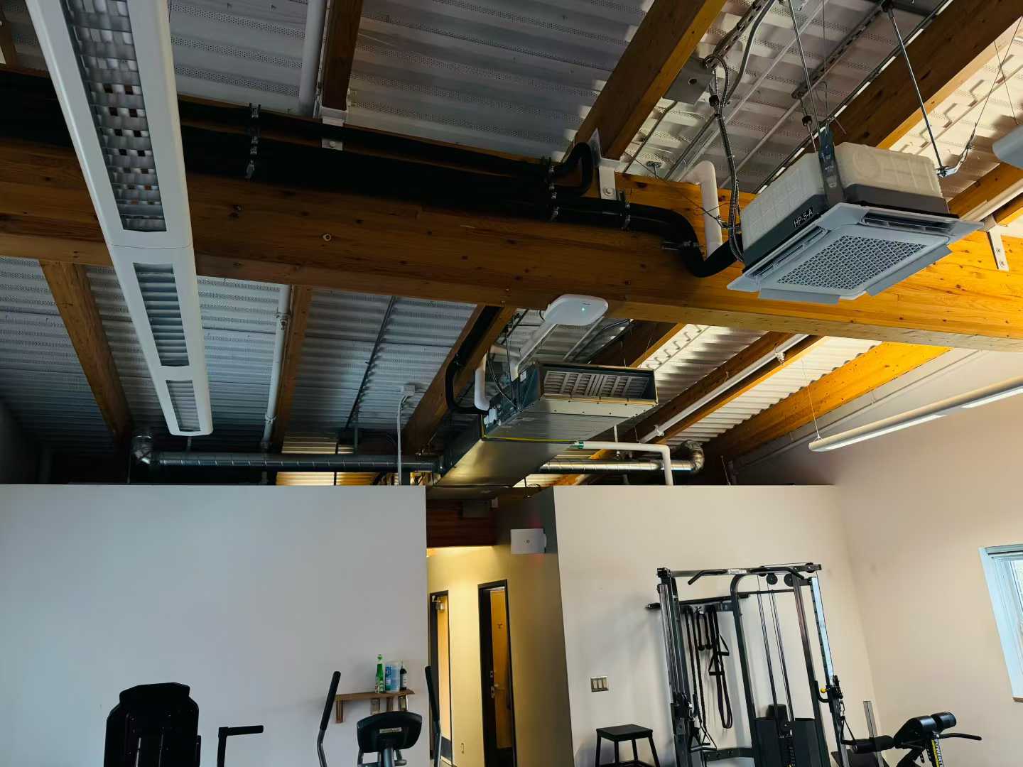 Interior HVAC distribution at Richmond Hamilton Fire Hall